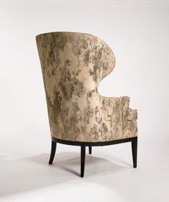 Coppia di poltrone Wingback di Edward Wormley per Dunbar, rivestite con tessuto Cartier Pierre Frey