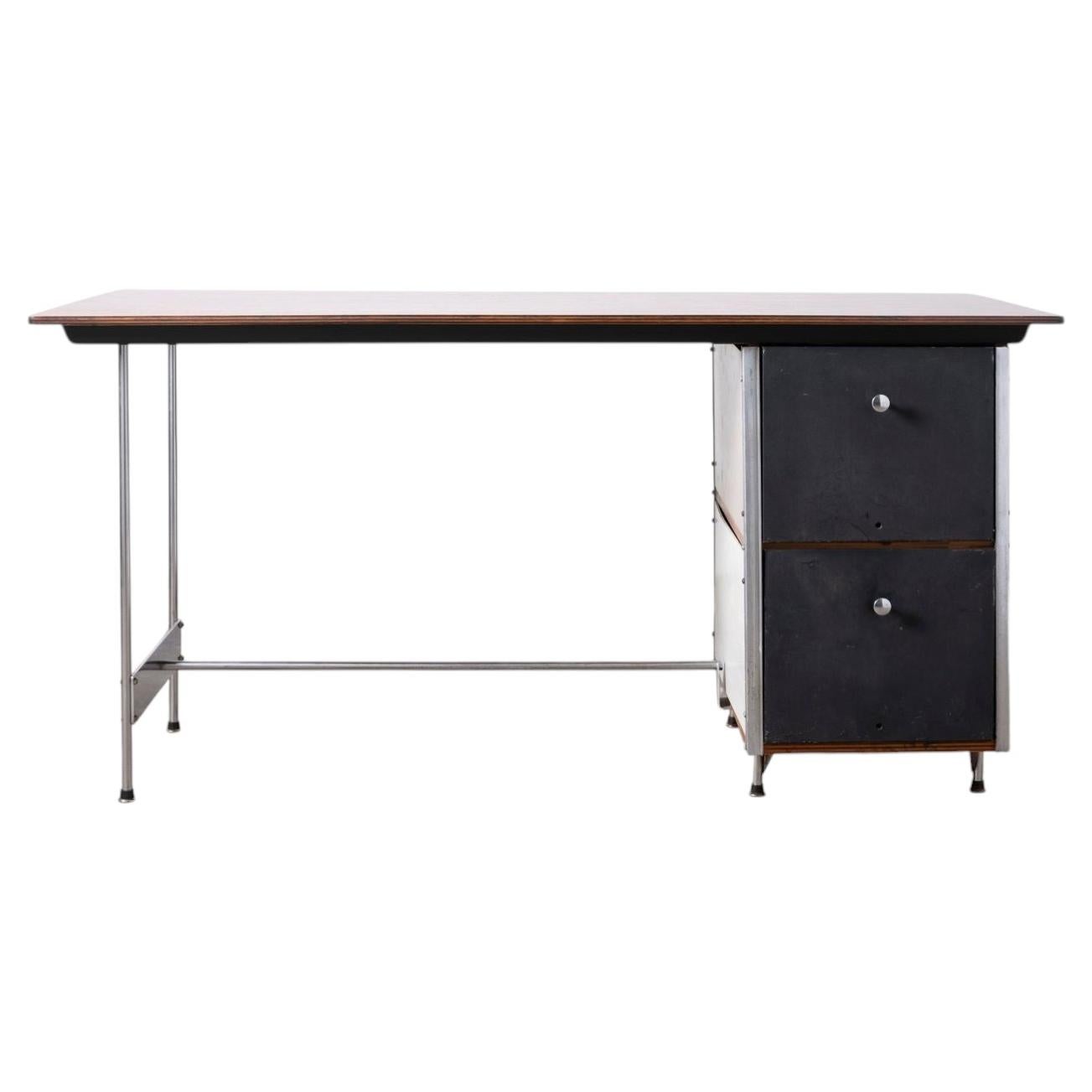 Rare Charles & Ray Eames Walnut ESU / EDU Desk Model D-20N for Herman Miller-50s For Sale