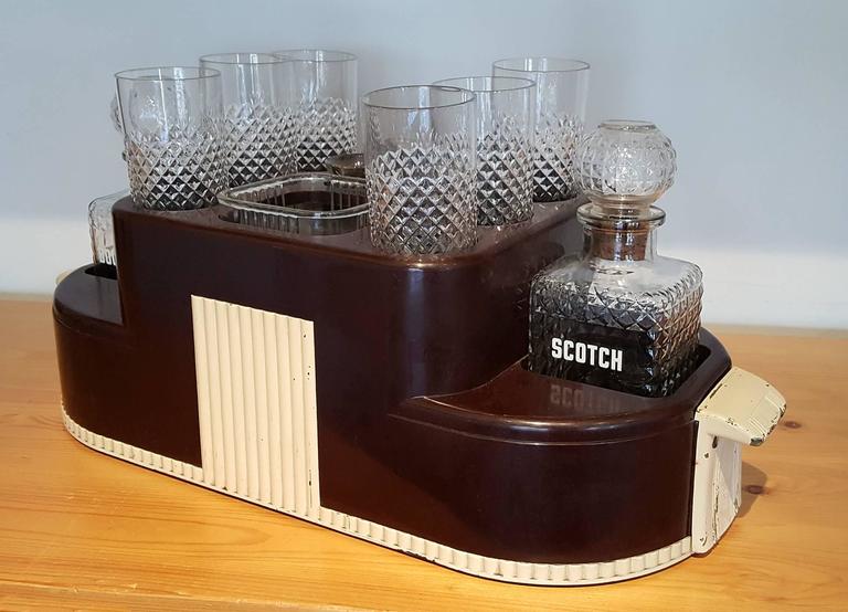 Art Deco DeskTop Whiskey Bar Set at 1stDibs
