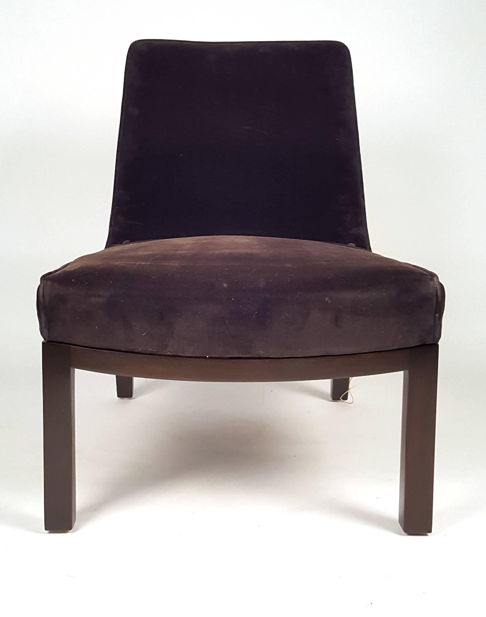 American Edward Wormley Slipper Chairs for Dunbar For Sale
