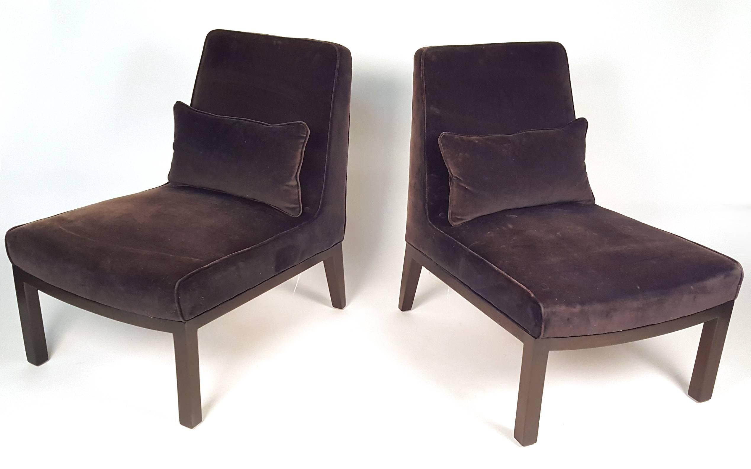 Mid-Century Modern Edward Wormley Slipper Chairs for Dunbar For Sale