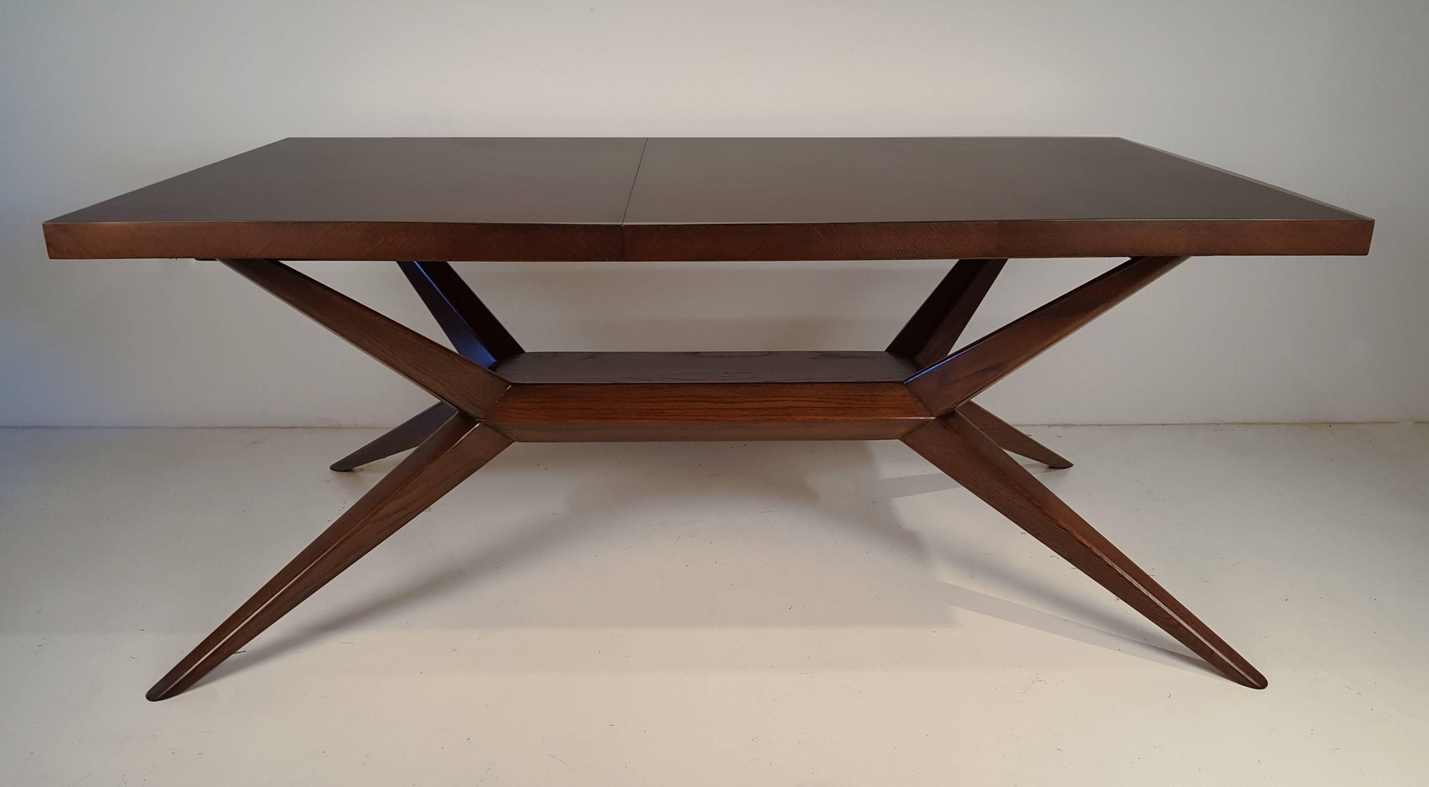 American Faceted Romweber Dining Table by Harold Schwartz