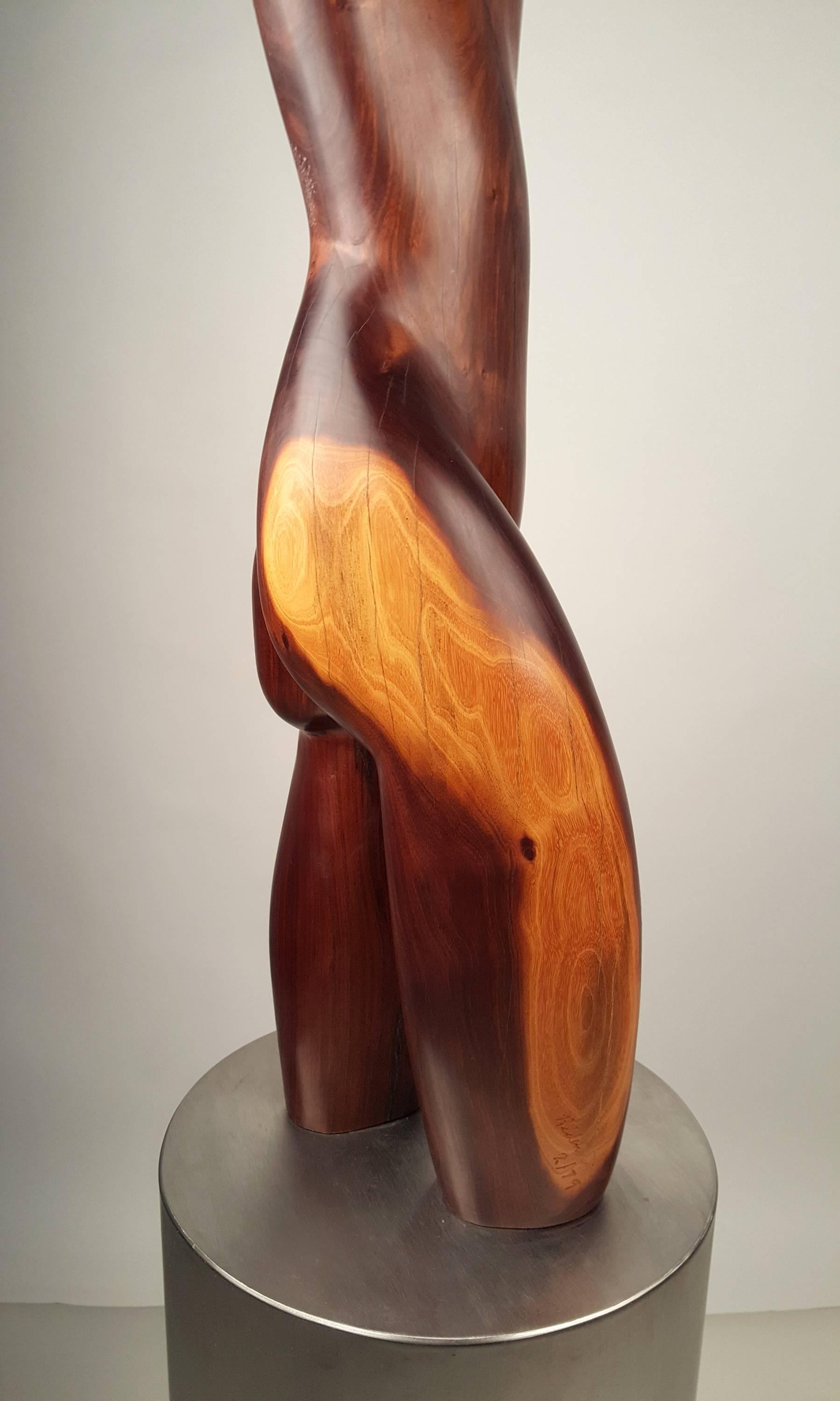 Stainless Steel Solid Ebony Norman Ridenour Sculpture 1970s