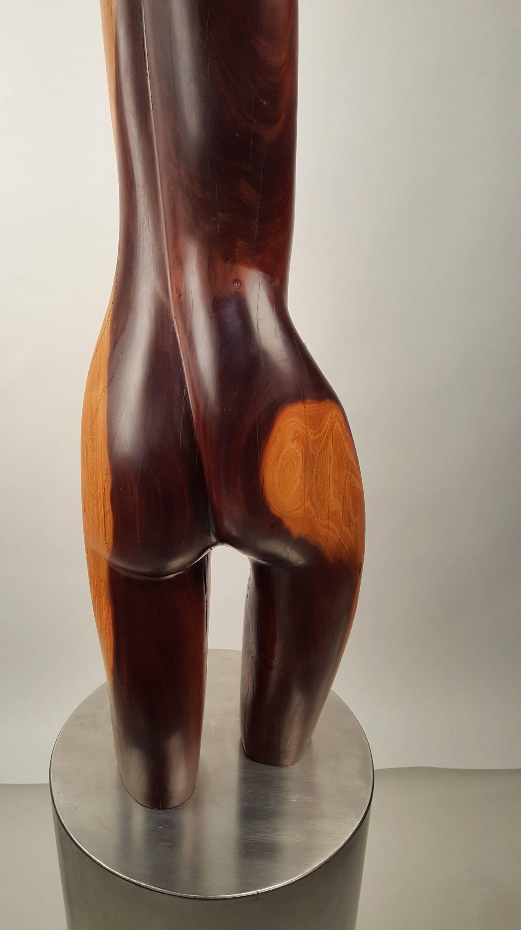 Solid Ebony Norman Ridenour Sculpture 1970s 1