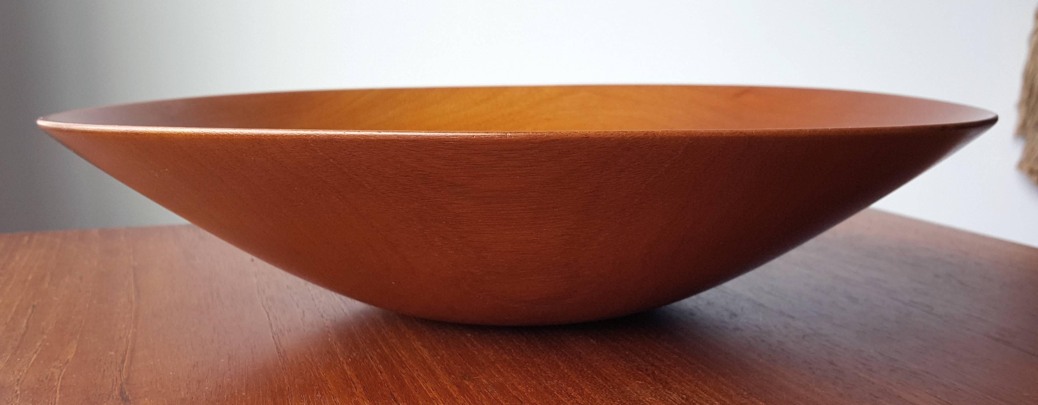 American James Prestini Hand Turned Wood Modernist Fruit Bowl in Mahogany