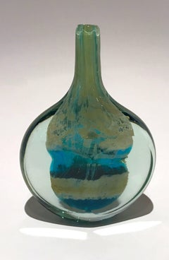 Early Handcrafted 'Cut Ice' Fish Vase by Michael Harris for Mdina