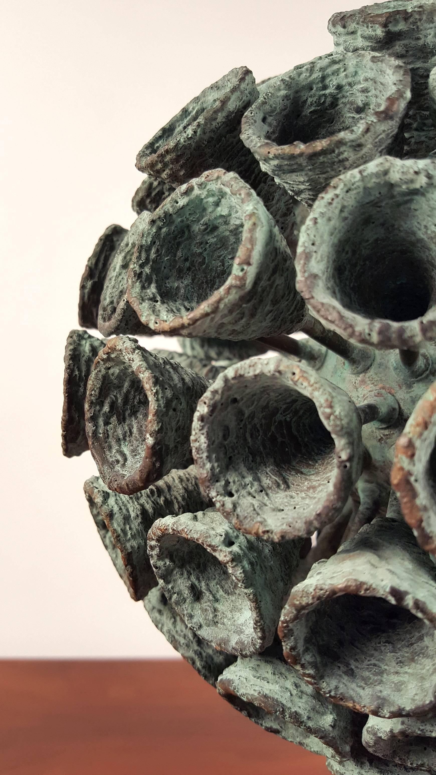 Organic Bronze Blooming Plant Form Sculpture by Douglas Ihlenfeld 2