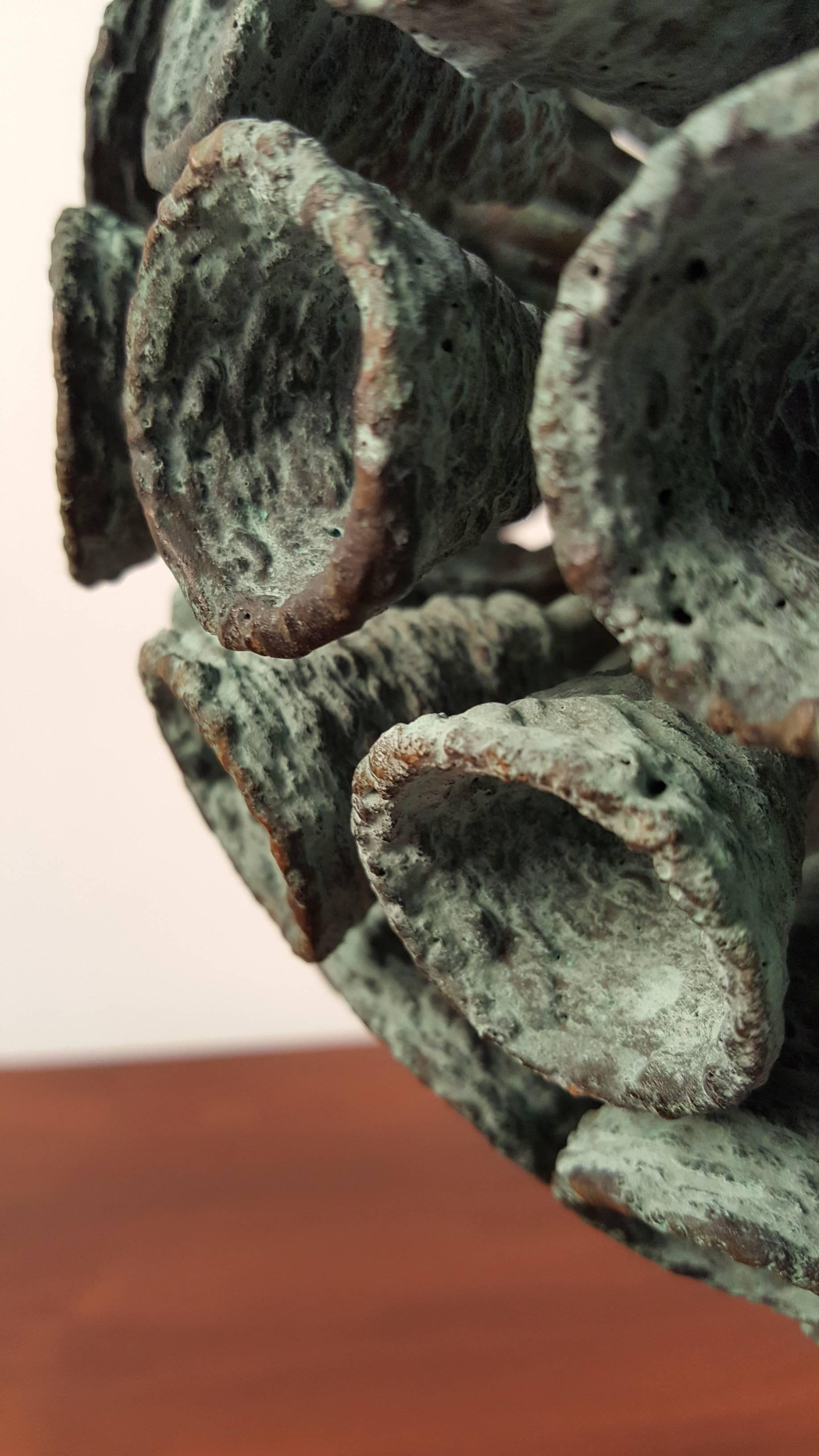 Organic Bronze Blooming Plant Form Sculpture by Douglas Ihlenfeld In Excellent Condition In Dallas, TX