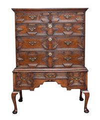 18th Century Geometric Oak Chest on Stand