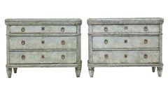 Pair of Large 19th Century Swedish Painted Commodes