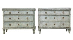 Pair of Large 19th Century Swedish Painted Commodes