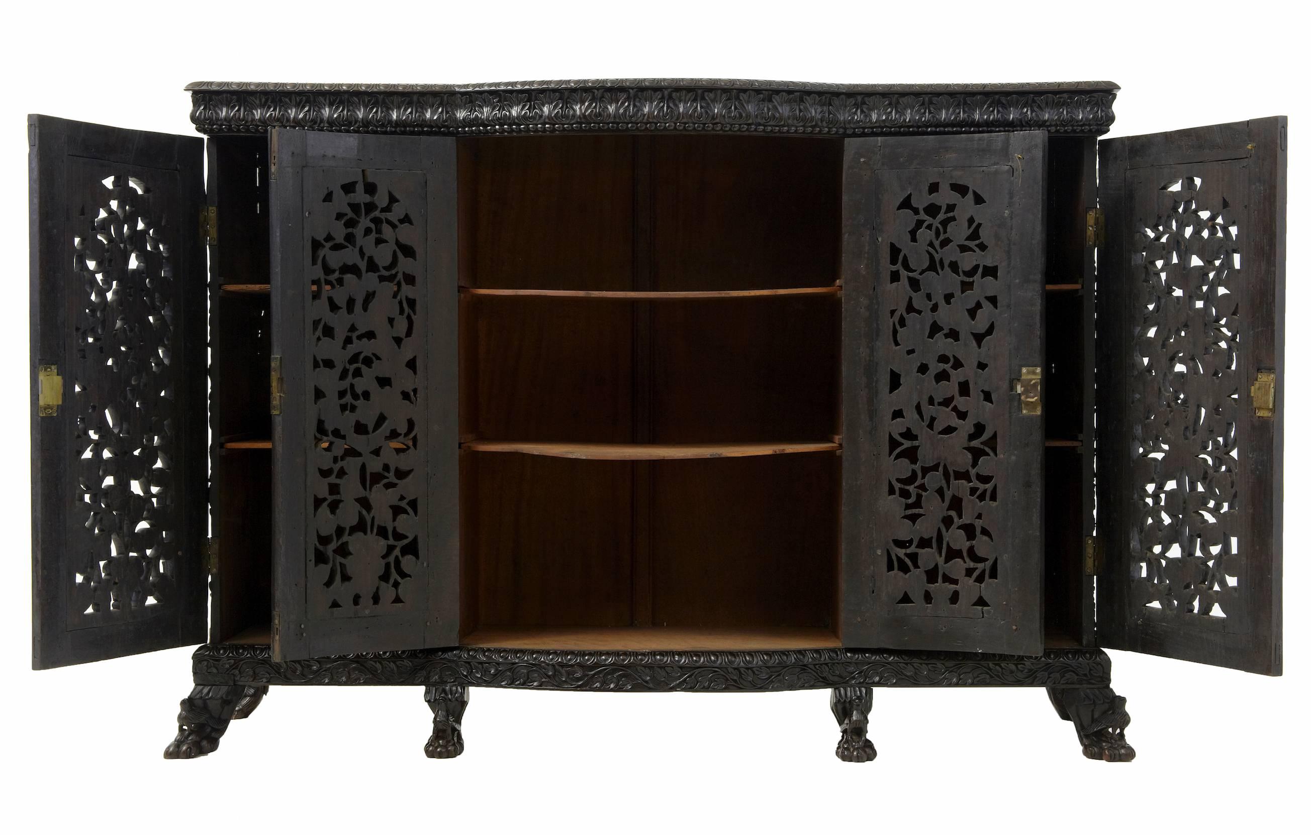 indian carved cabinet