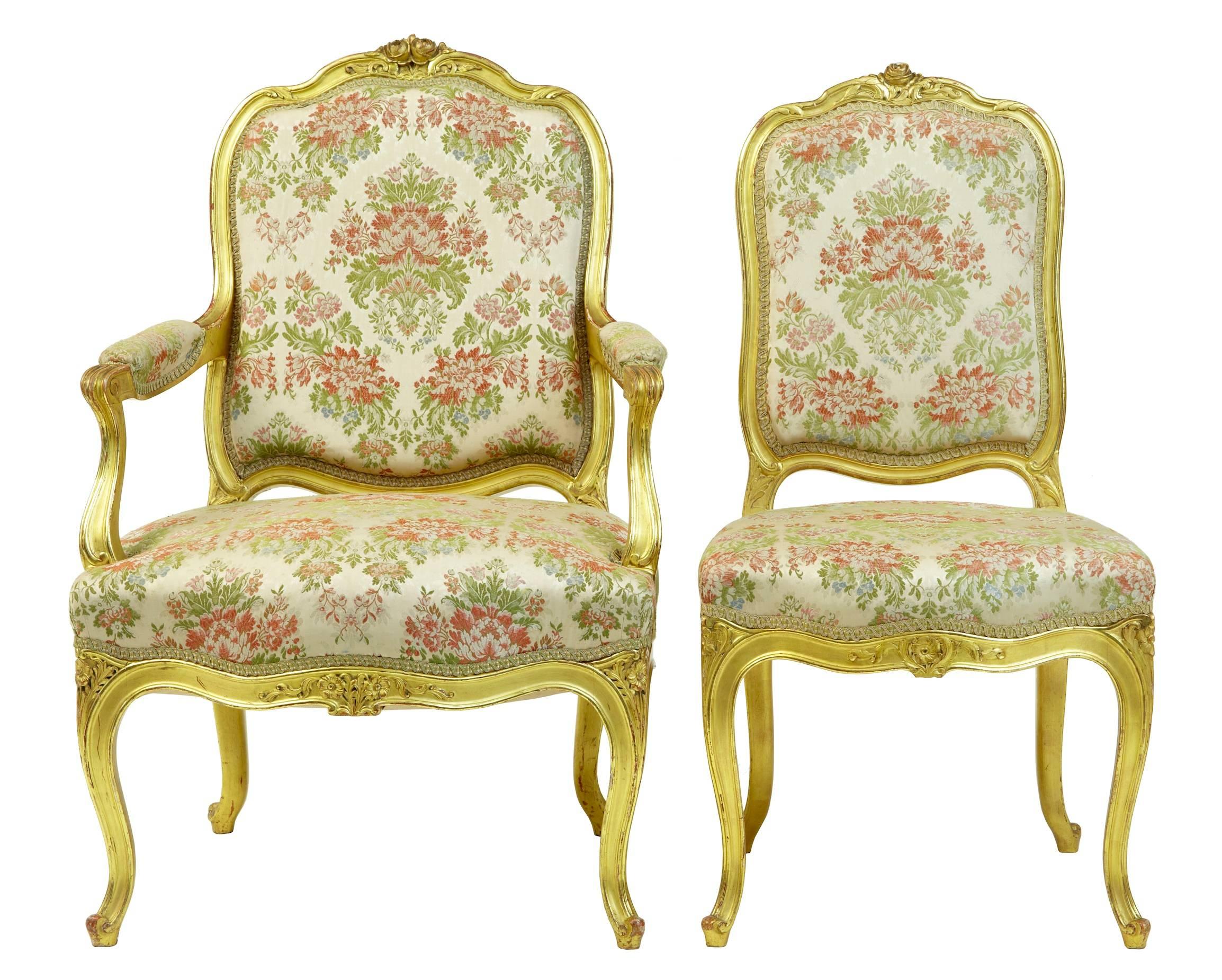 Baroque Stunning Early 20th Century Six-Piece Gilt French Salon Suite