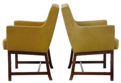 Pair of Danish 1960s Button-Back Leather Armchairs