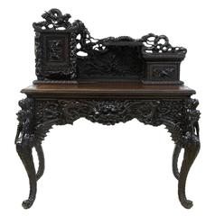 Early 20th Century Carved Oriental Desk