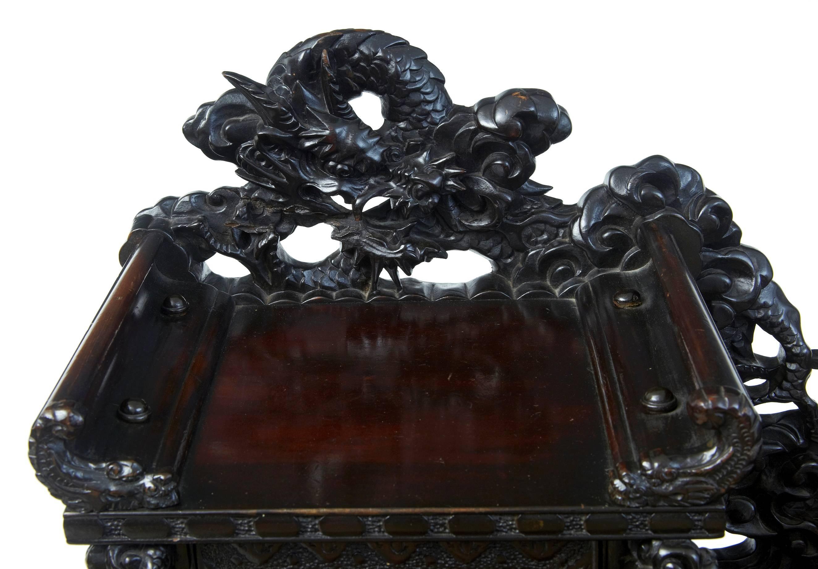 Hardwood Early 20th Century Carved Oriental Desk