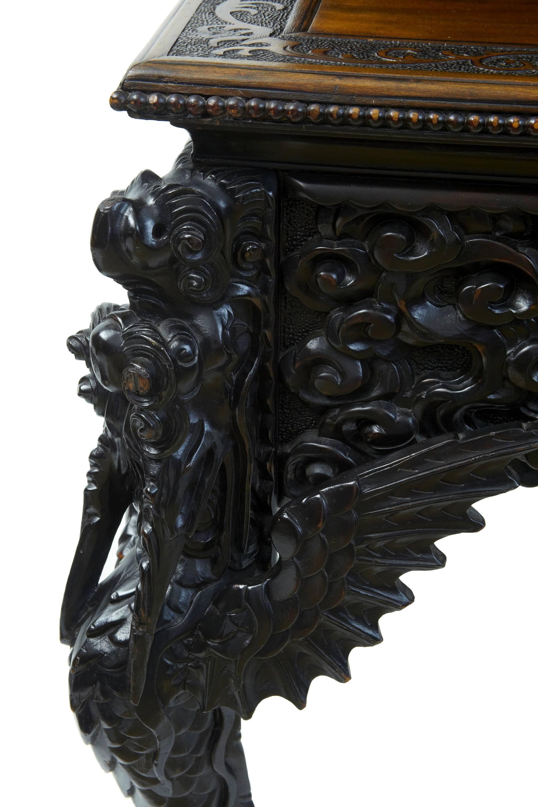 Early 20th Century Carved Oriental Desk 3