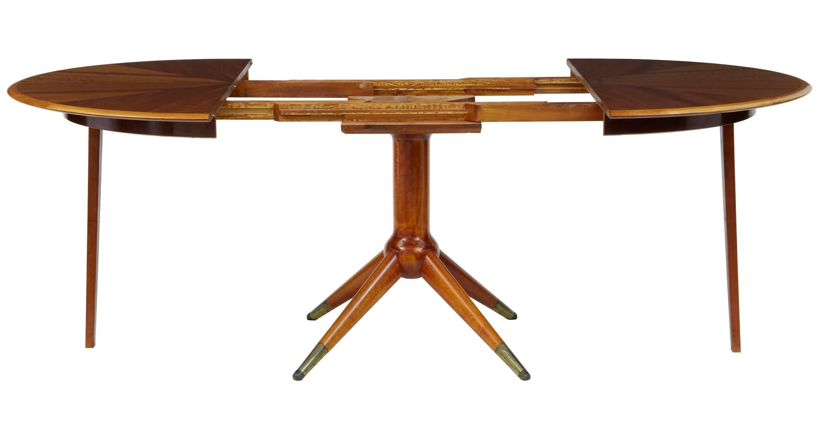 Scandinavian Modern 1950s, David Rosen Napoli Design Extending Teak Dining Table
