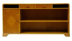 20th Century Later Art Deco Elm Low Bookcase Cupboard