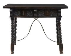 Carved Spanish Walnut Side Table, 17th Century and Later