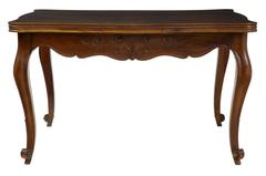 19th Century French Walnut Parquet Farmhouse Drawleaf Table