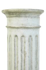 Pair of Faux Stone Carved Wooden Columns