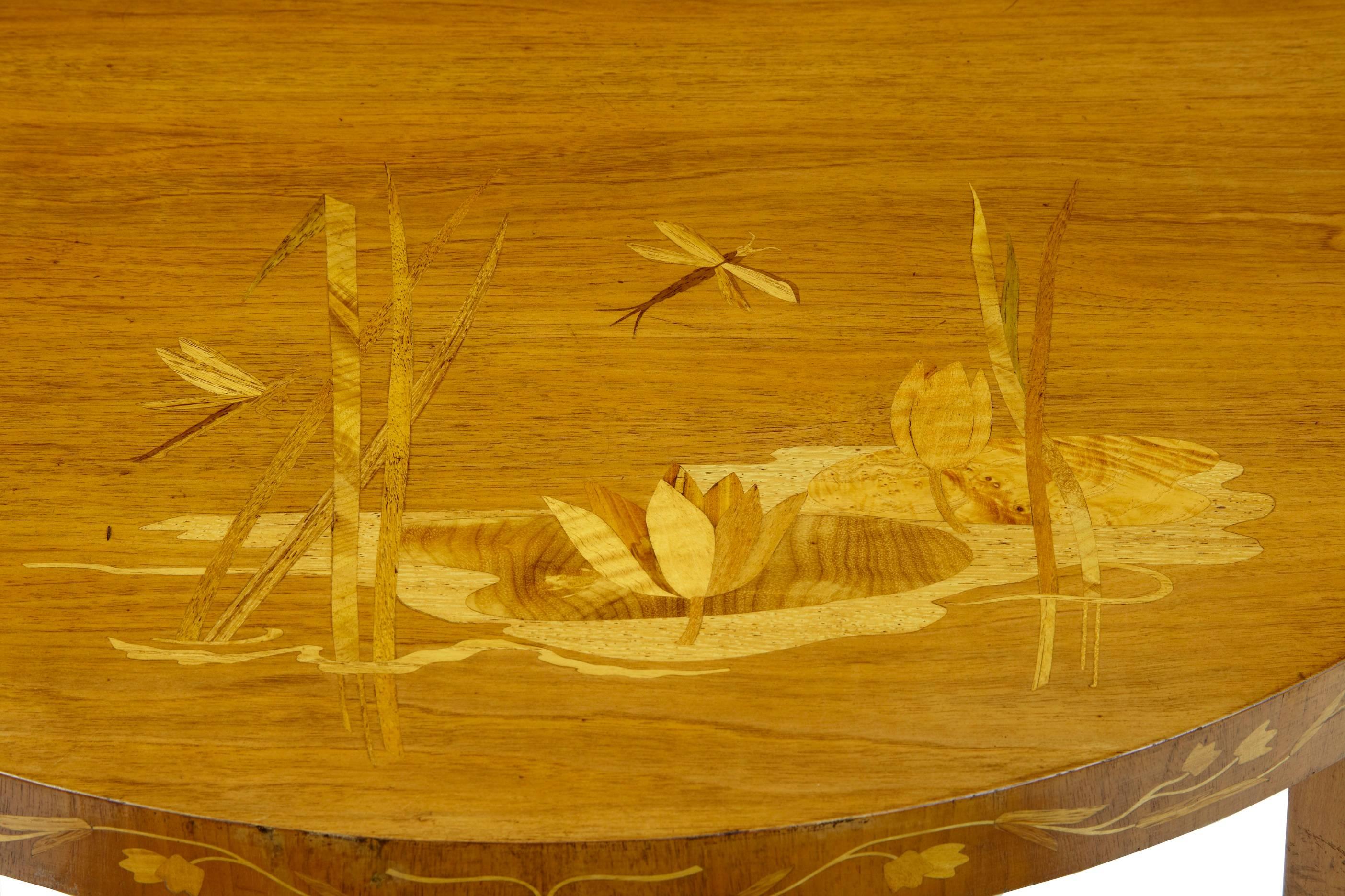 Swedish 20th Century Late Art Deco Birch Inlaid Occasional Table