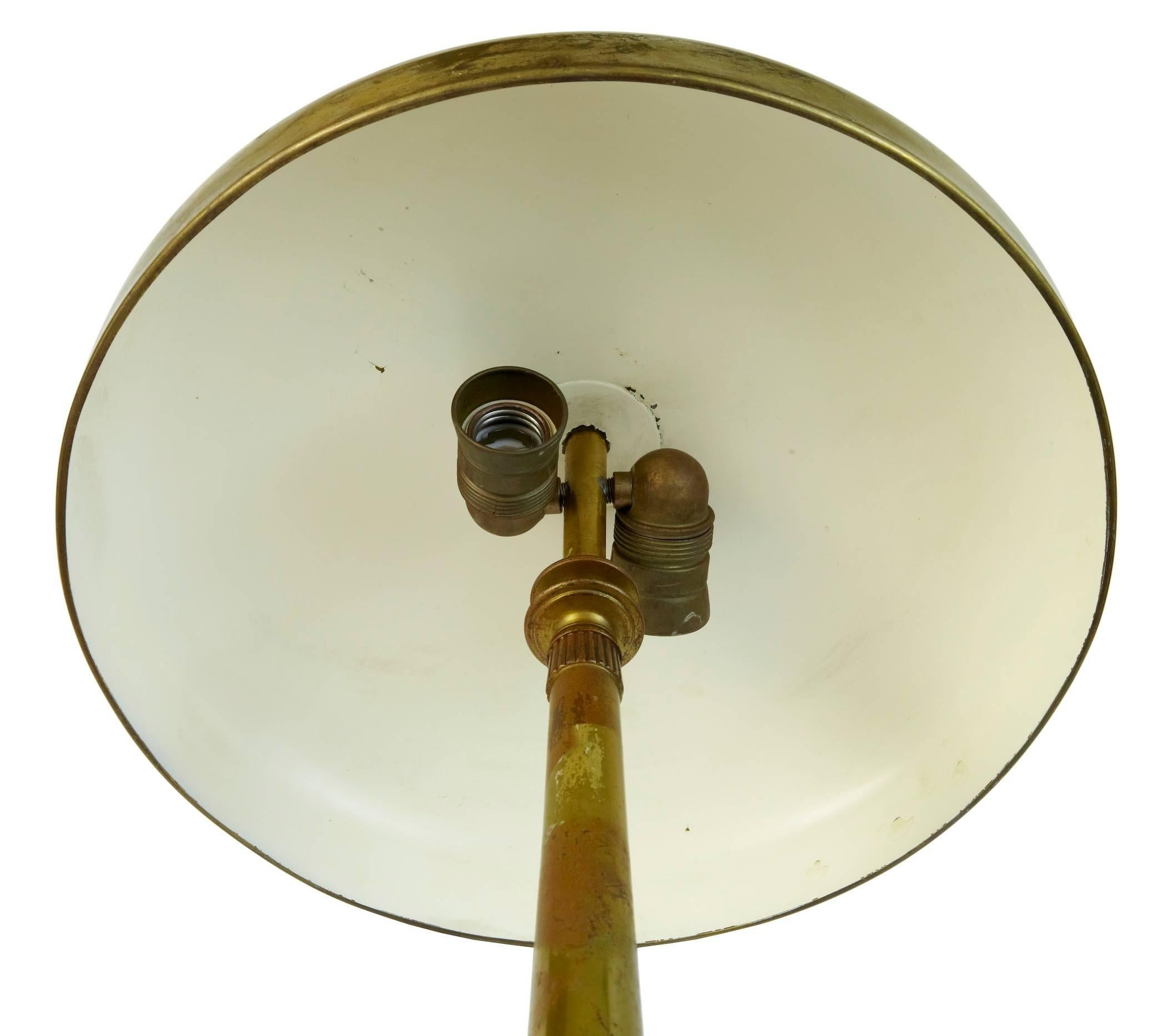 Swedish 1920s Art Deco Brass Desk Lamp