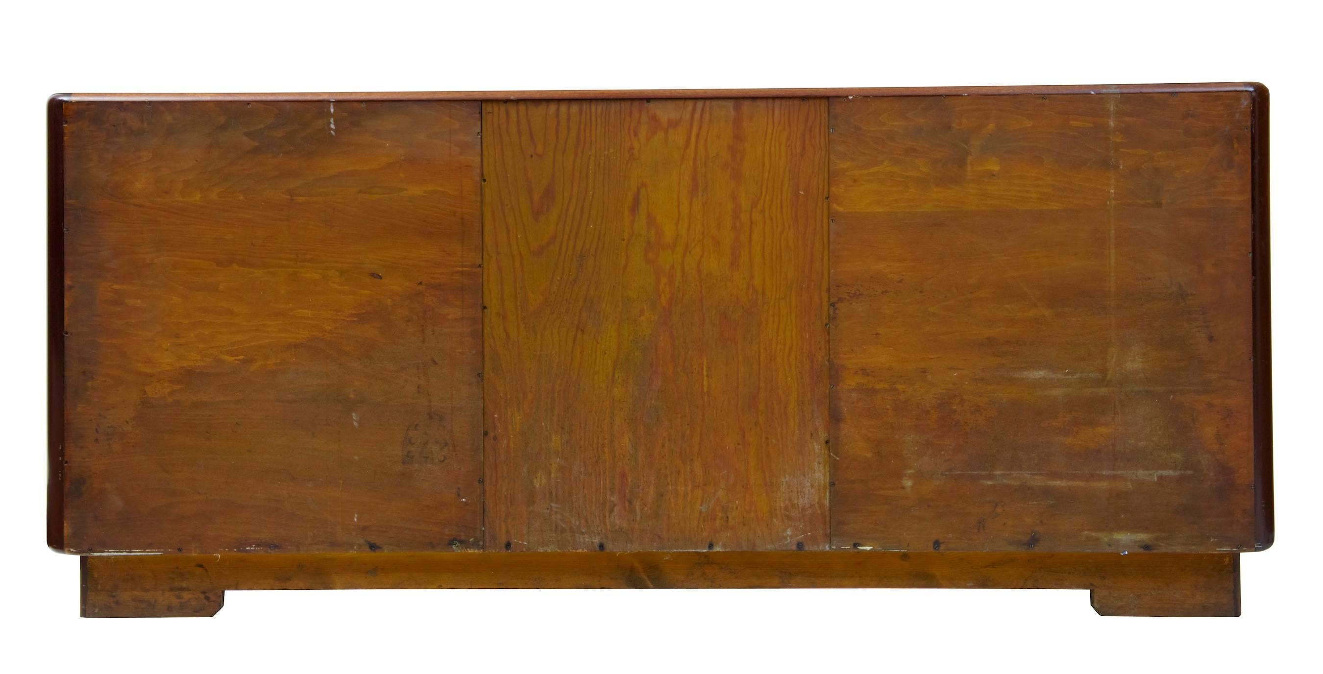 Large, 1950s Danish Mahogany Sideboard In Good Condition In Debenham, Suffolk