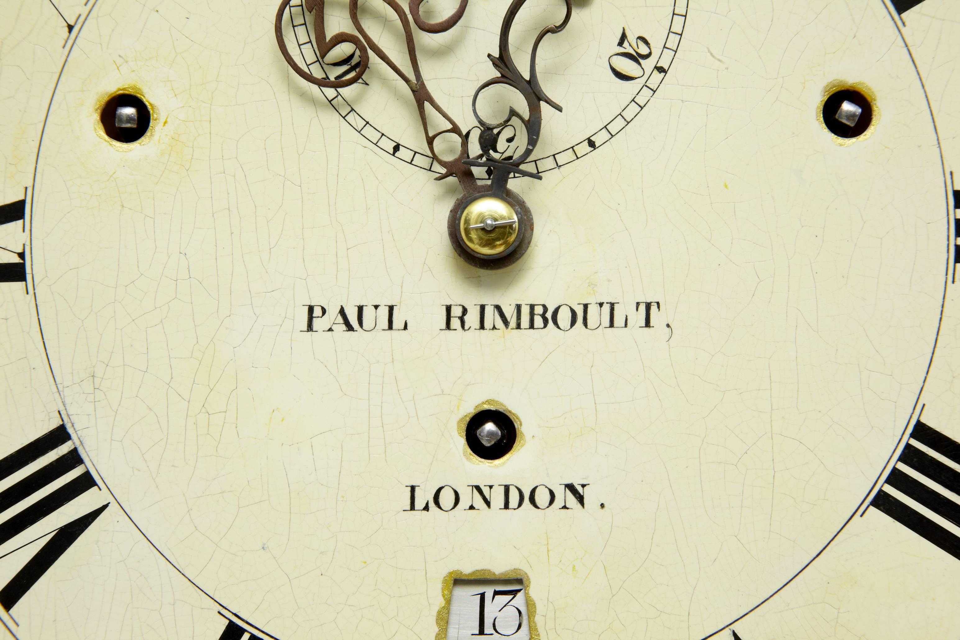18th Century Flame Mahogany Musical Longcase Clock by Rimbault 2