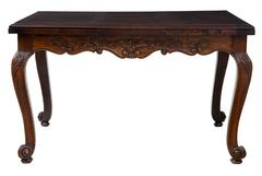 19th Century Oak French Farmhouse Draw Leaf Extending Dining Table