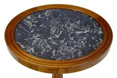 19th Century Continental Walnut Marble-Top Tripod Table
