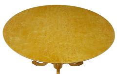 1950s Scandinavian Round Birch Occasional Table