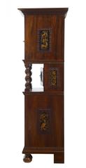 19th Century Walnut Inlaid Narrow Cupboard