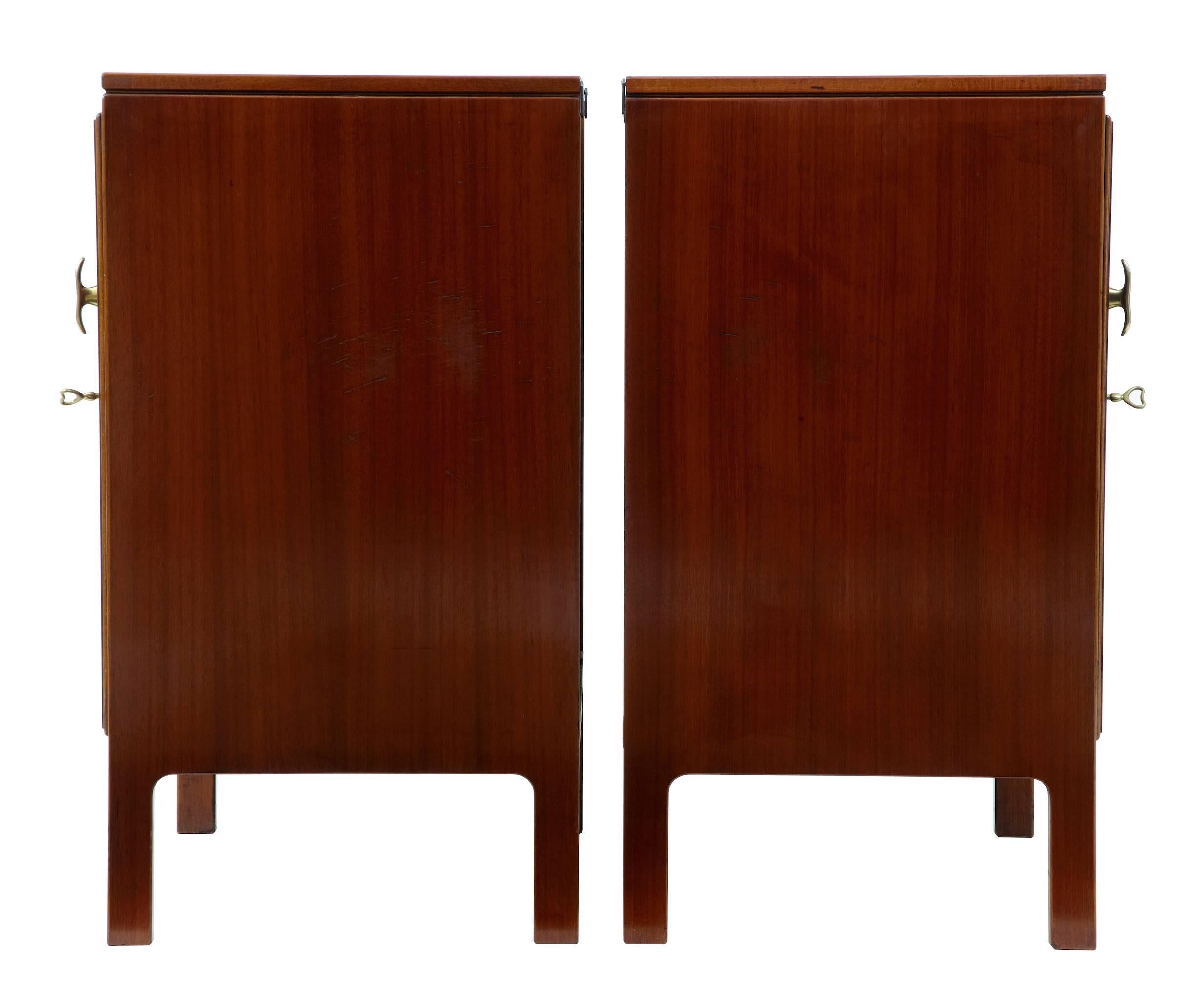 Scandinavian Modern Pair of David Rosen 1950s Mahogany Cabinets for Nordiska Kompaniet