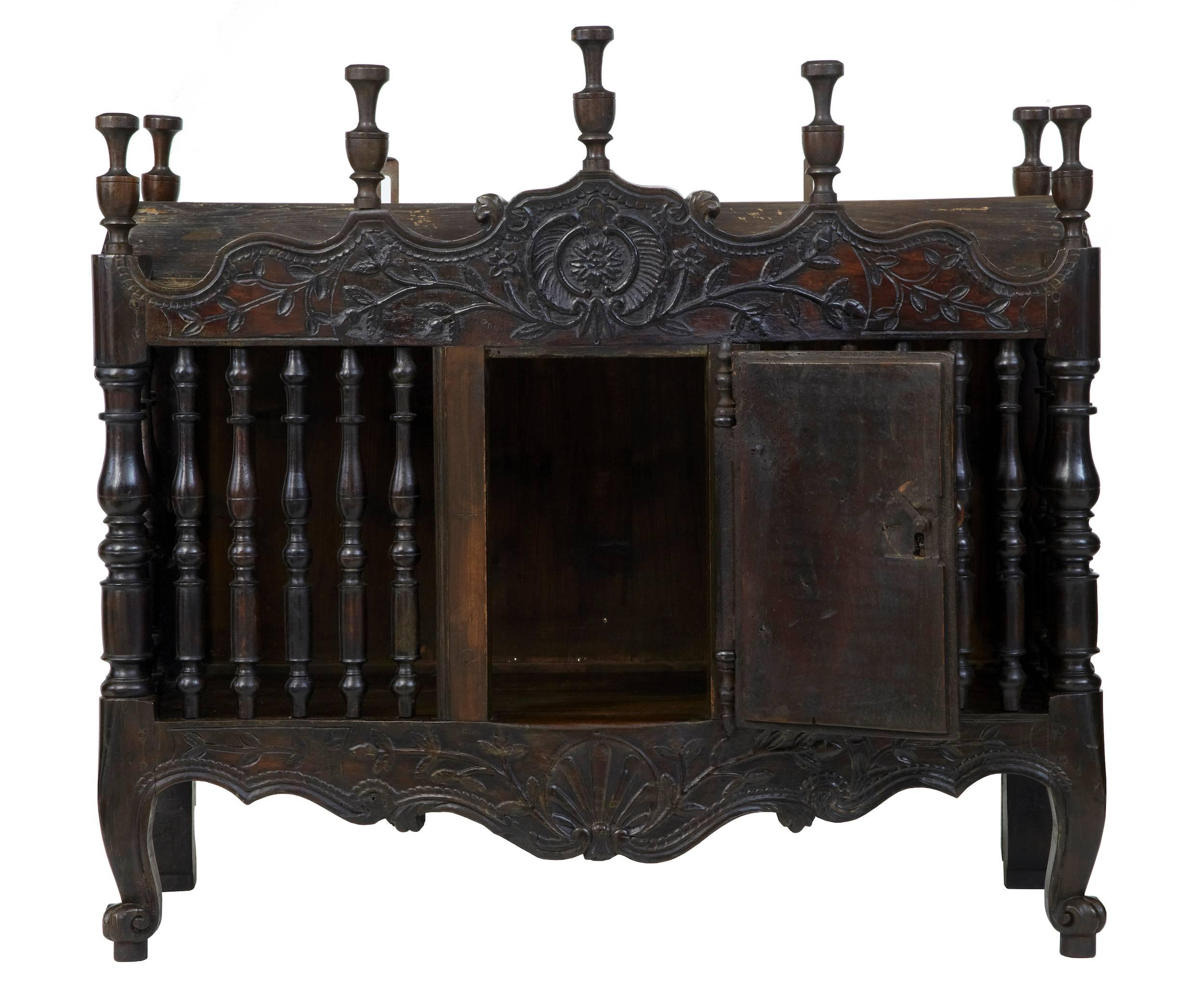 Country Early 19th Century French Carved Walnut Panetiere