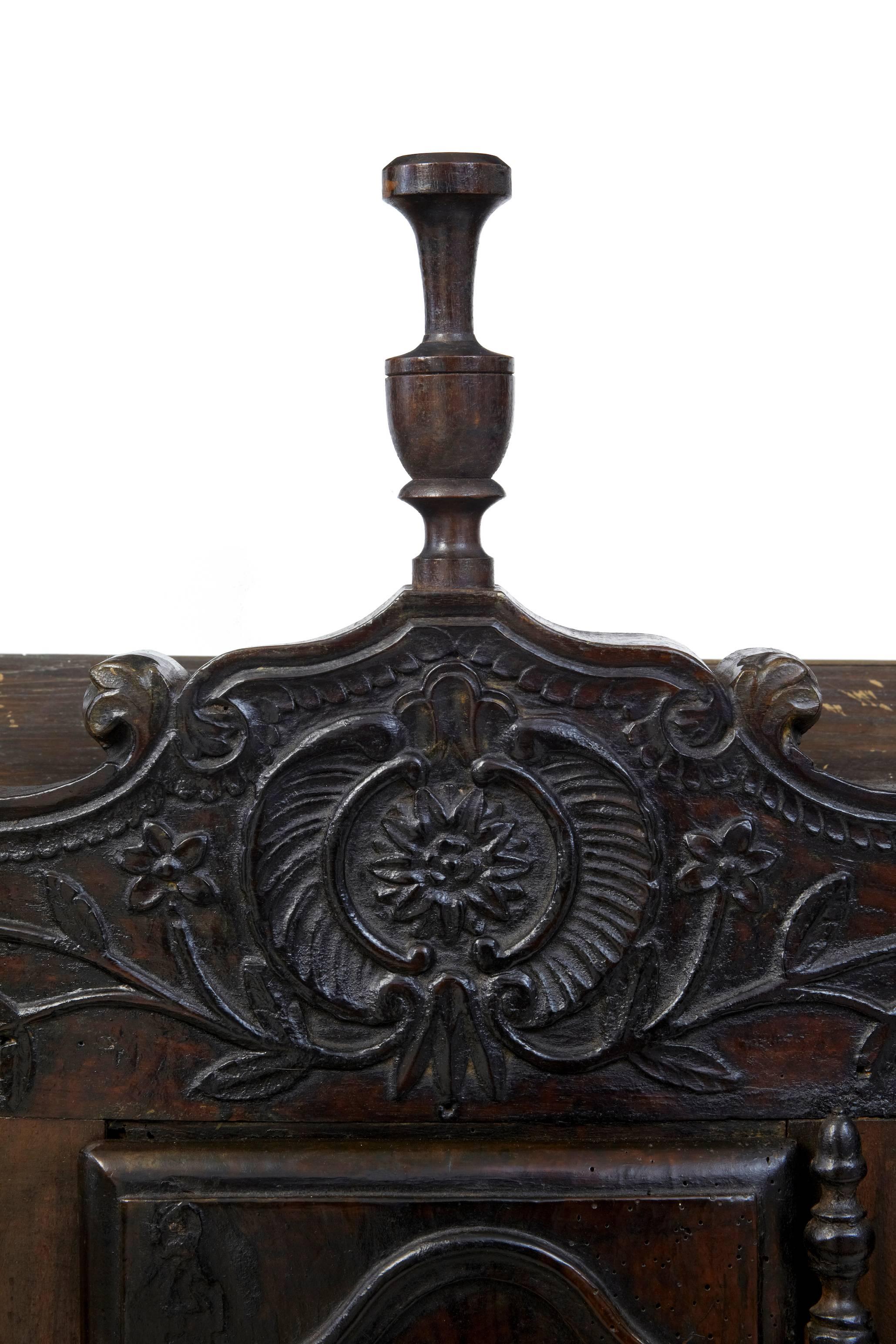 Early 19th Century French Carved Walnut Panetiere 4