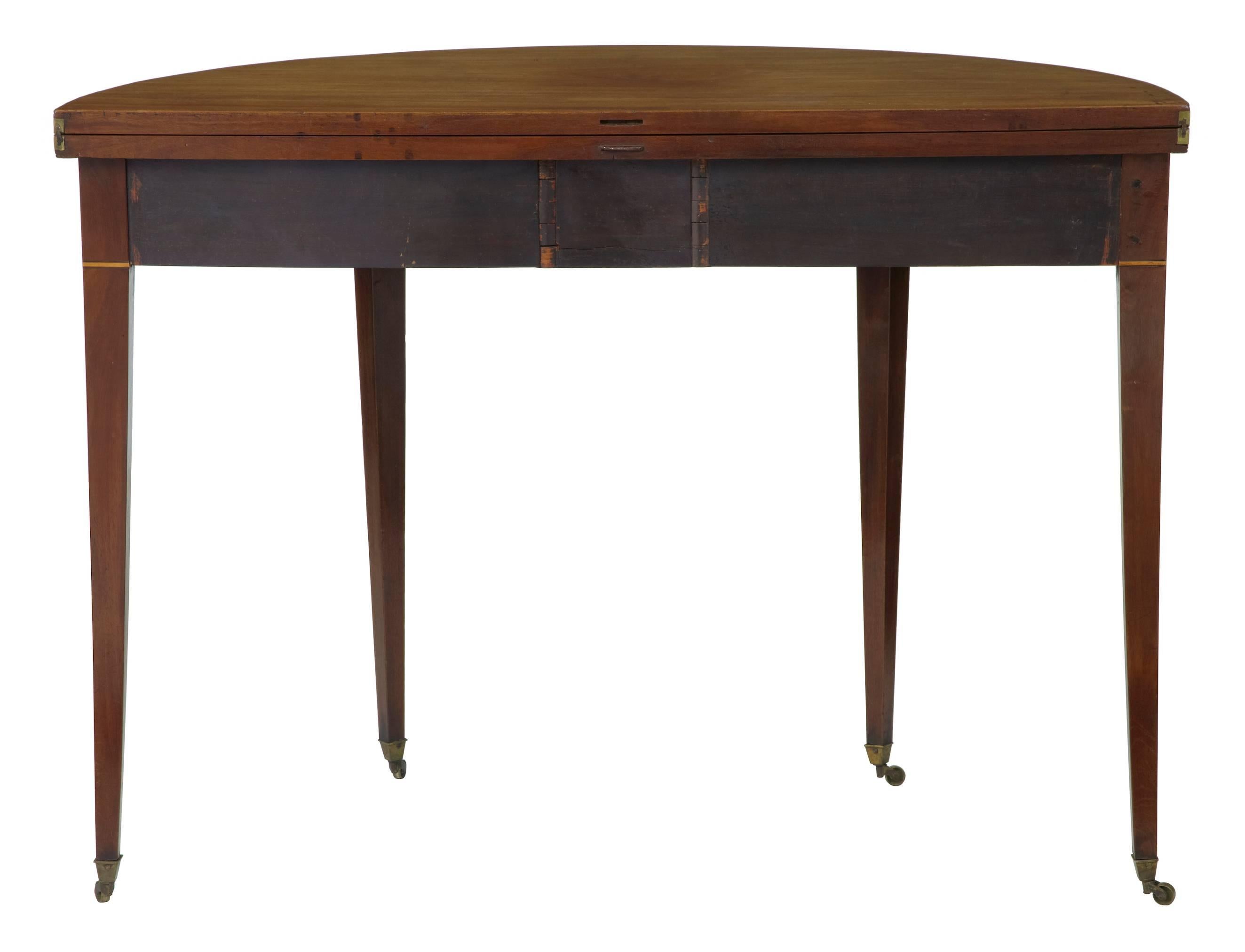 William IV Early 19th Century Mahogany Demilune Tea Table