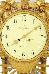 Late 19th Century Swedish Gilt Wall Clock by Rob Engstrom, Stockholm
