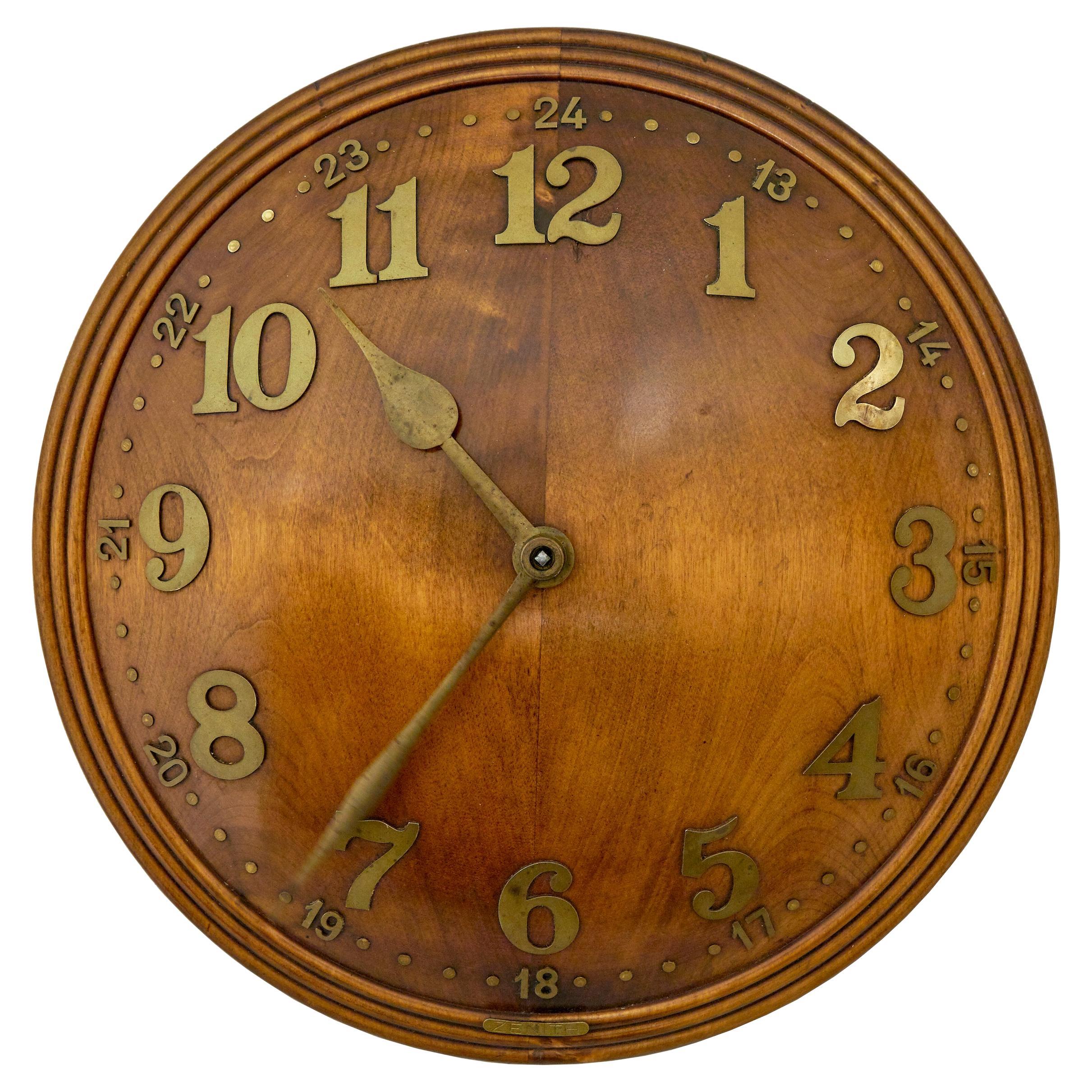 Horloge murale Art déco par Zenith en vente