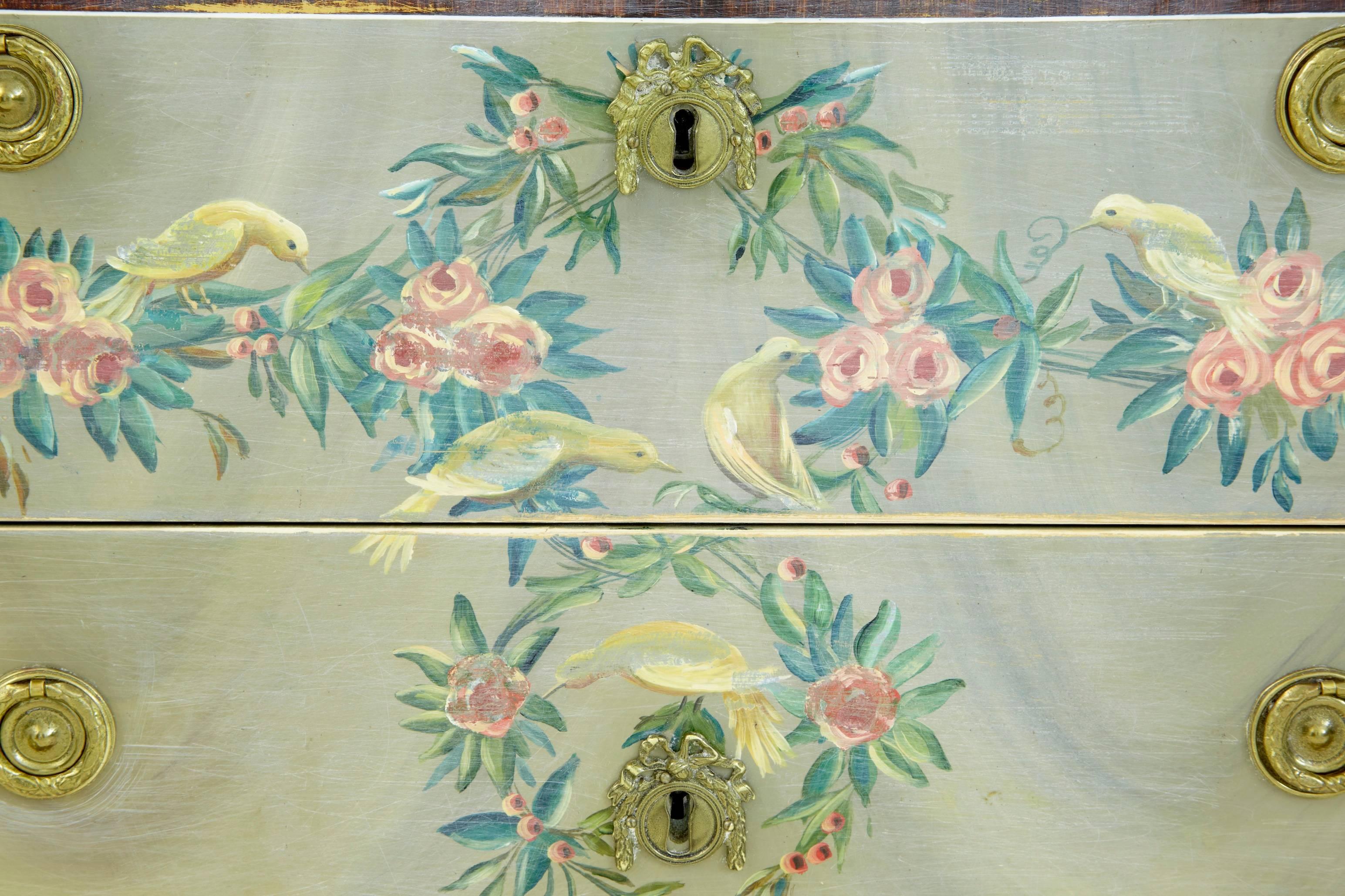 Rare 20th Century Painted Gustavian Influenced Painted Chest of Drawers 3