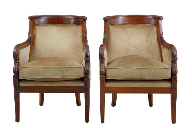 1970s Empire Influenced Three-Piece Mahogany Suite For Sale at 1stdibs