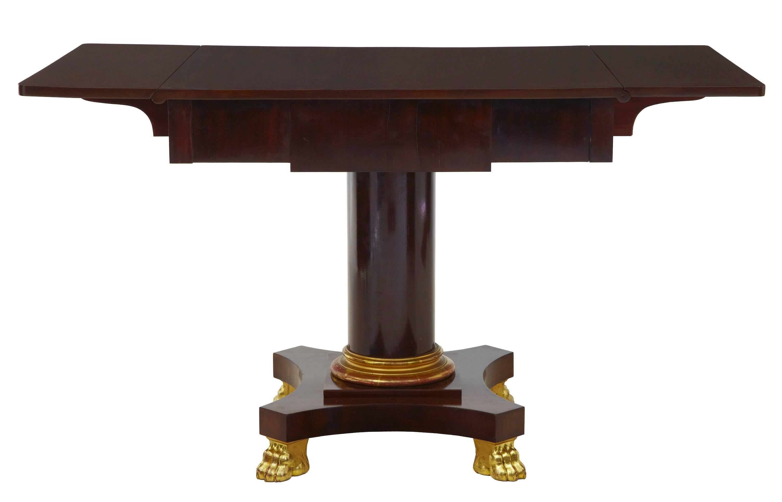 Woodwork Early 20th Century Mahogany and Gilt Sofa Table in the Empire Taste