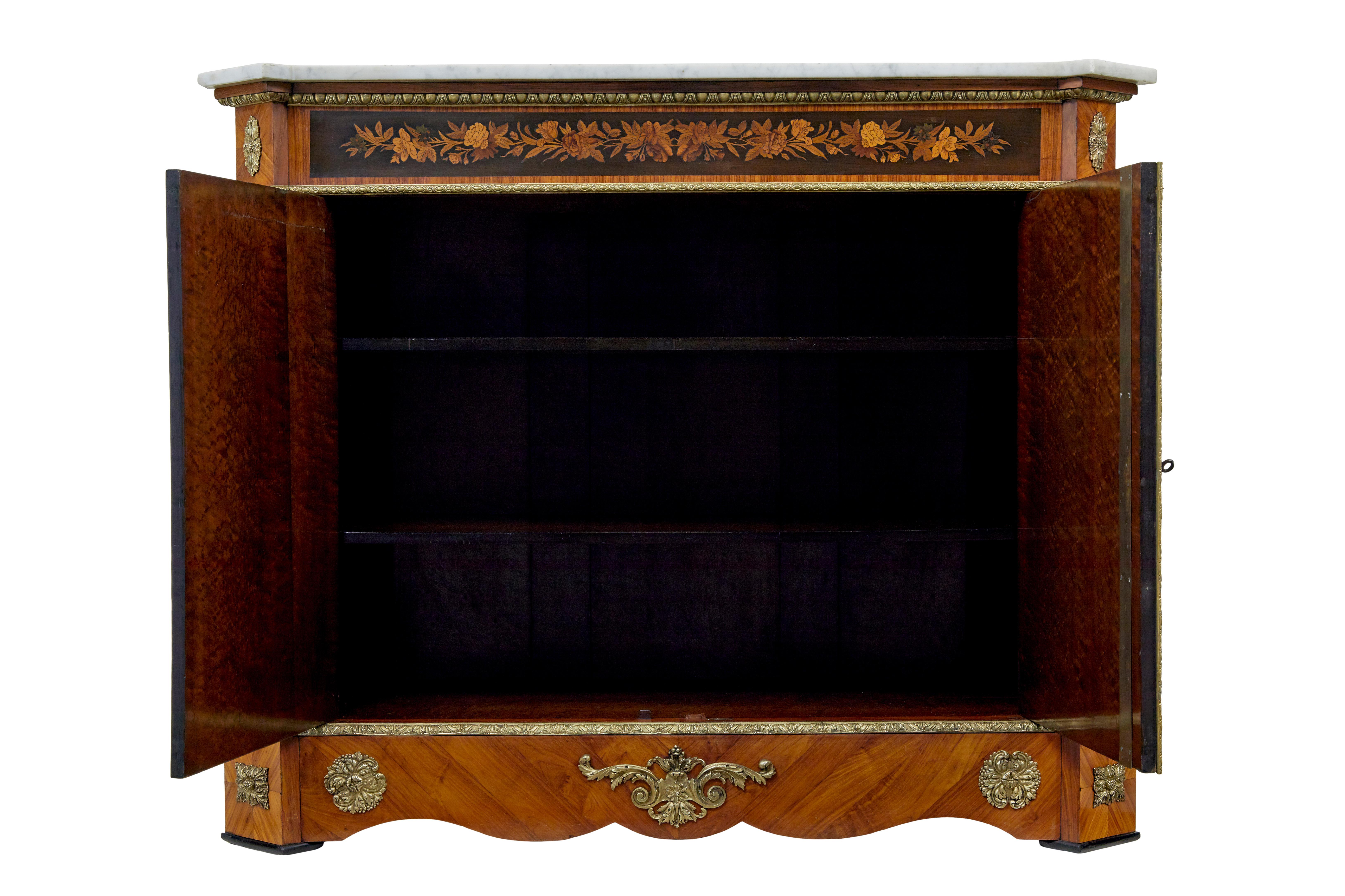 French 19th century Louis XVI style ormolu-mounted marquetry meuble d’appui For Sale
