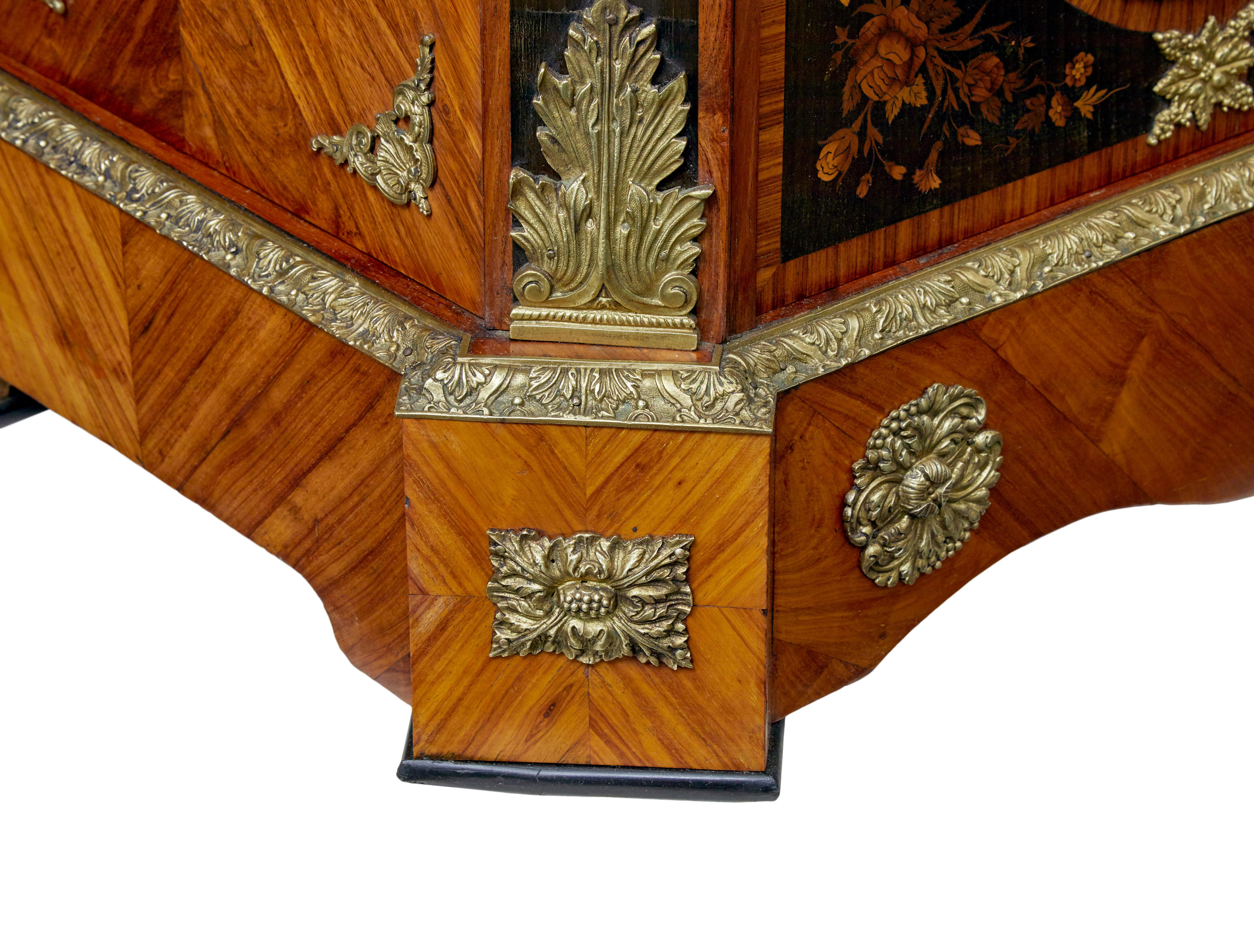 19th century Louis XVI style ormolu-mounted marquetry meuble d’appui For Sale 1