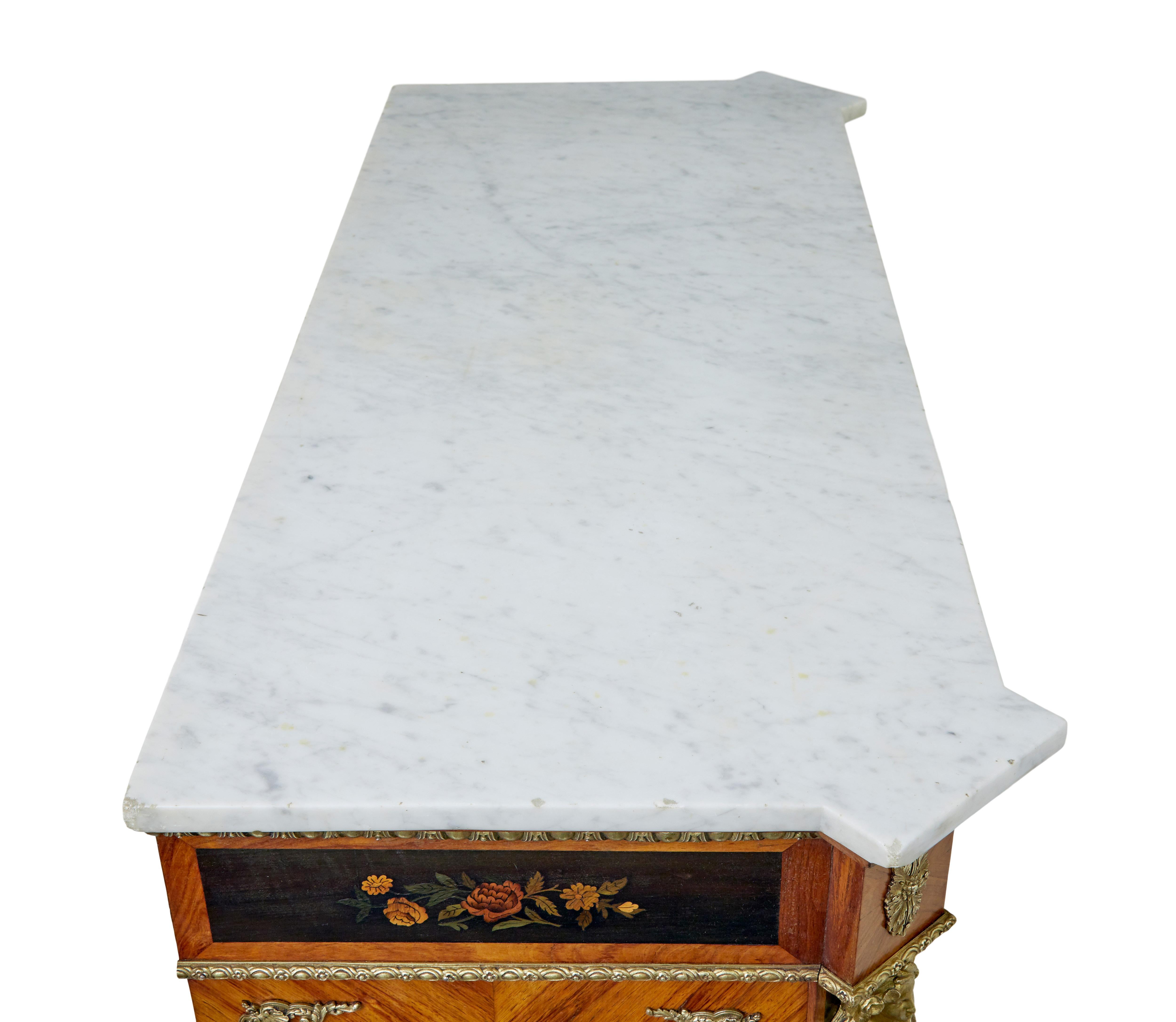 19th century Louis XVI style ormolu-mounted marquetry meuble d’appui For Sale 5