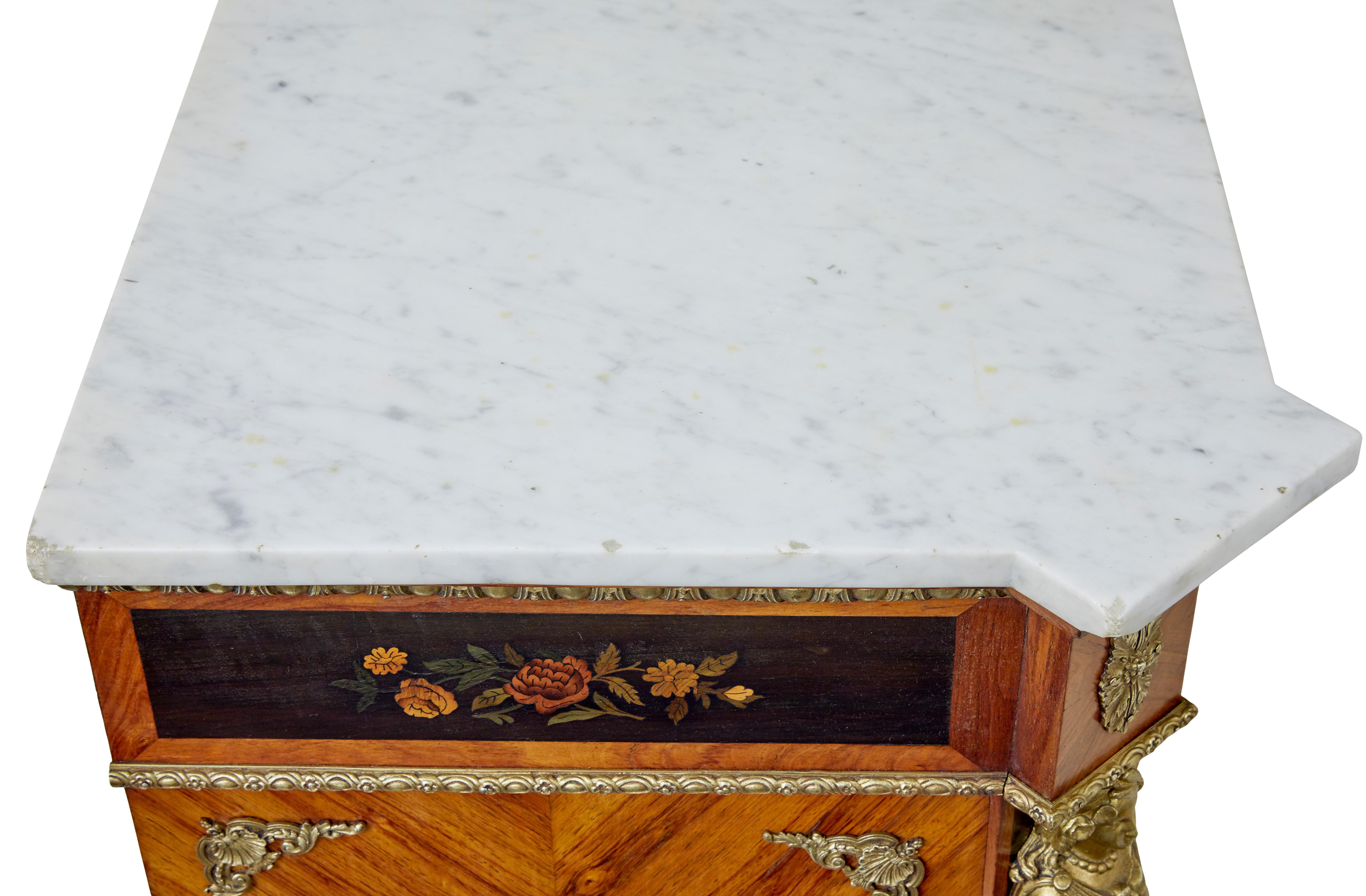 19th century Louis XVI style ormolu-mounted marquetry meuble d’appui For Sale 6