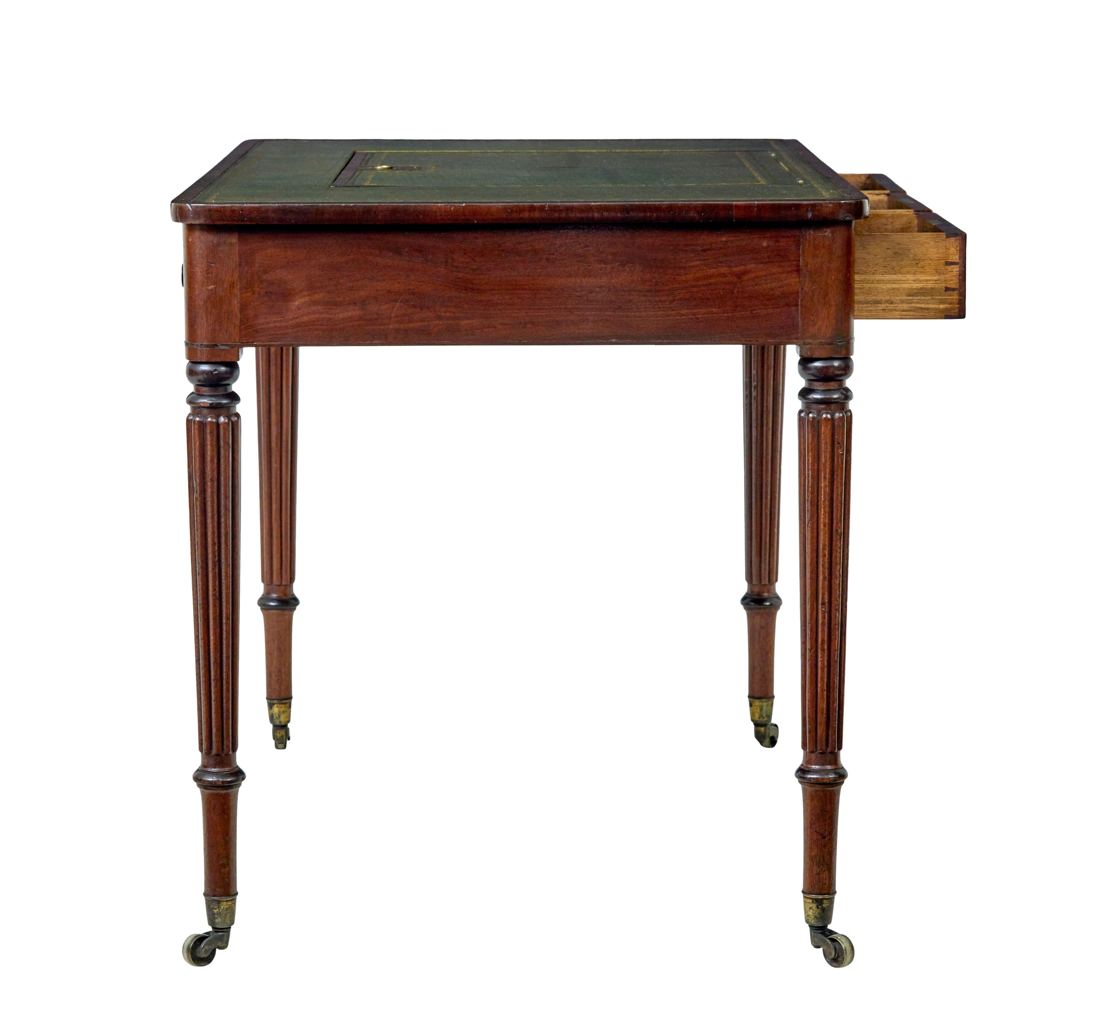 English 19th century late Georgian mahogany and leather architects desk For Sale
