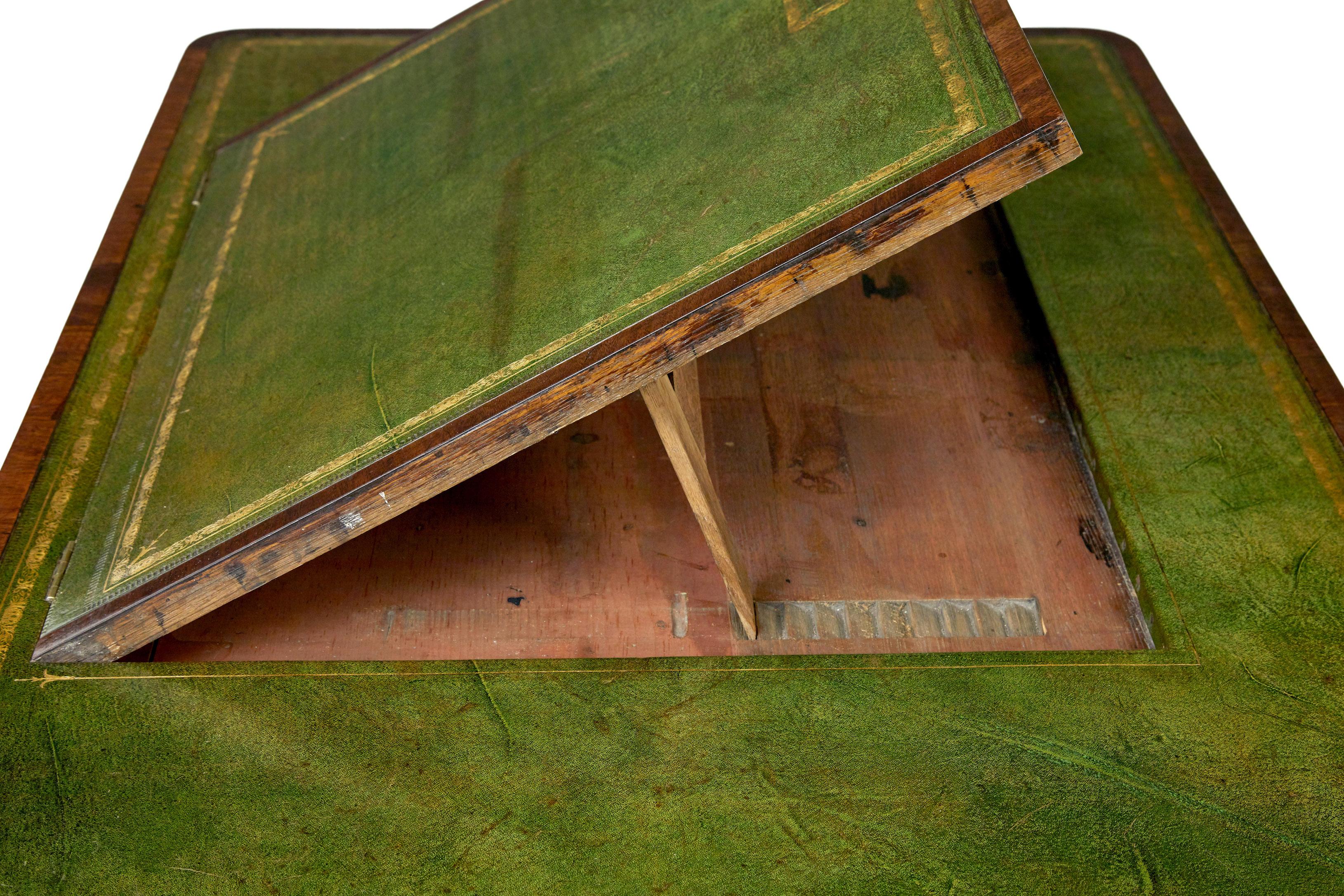 19th Century 19th century late Georgian mahogany and leather architects desk For Sale