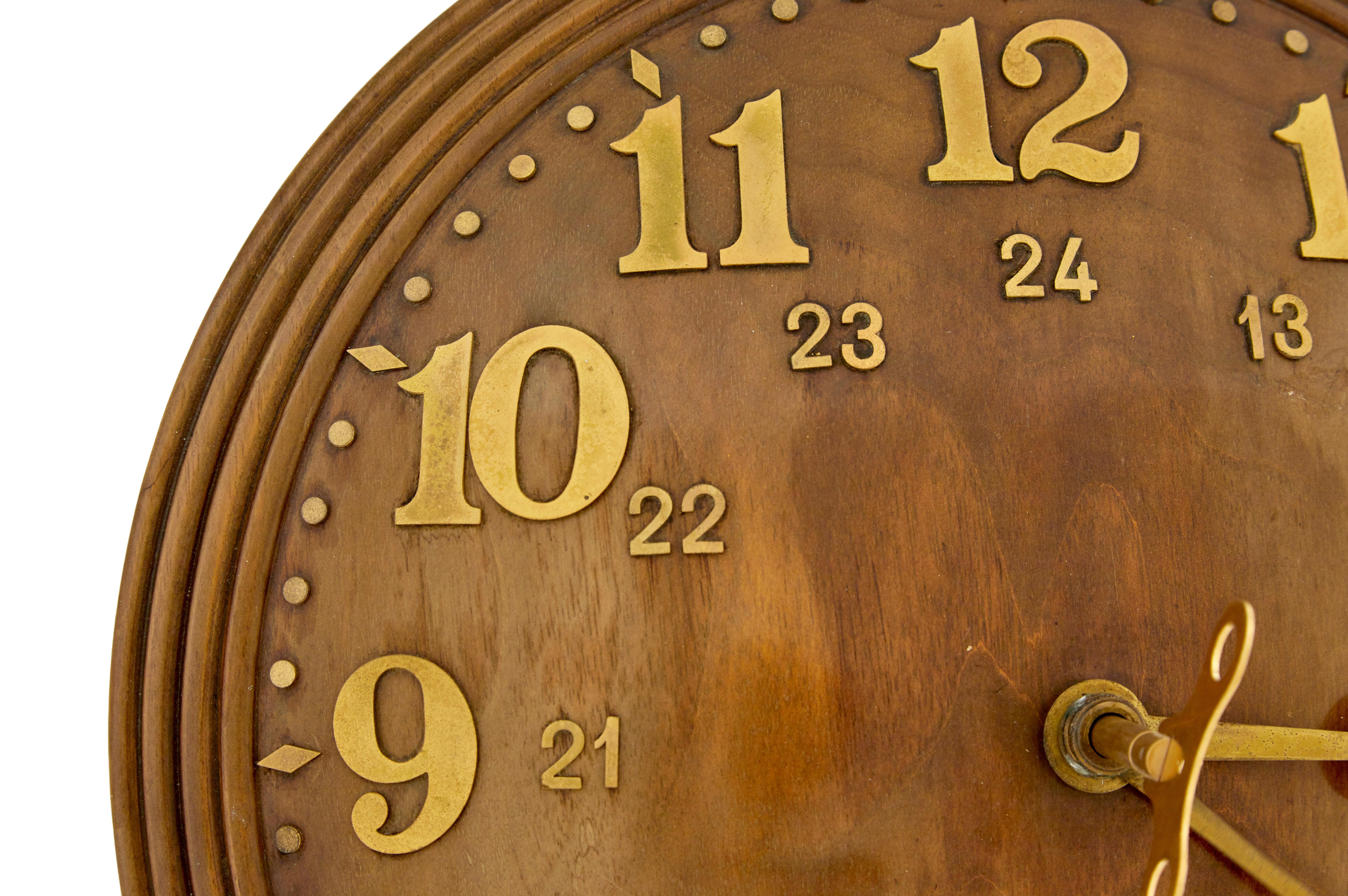 Art Deco Art deco teak wall clock by Zenith For Sale